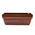 7.8 In. Dark Wood Plastic Rectangle Self Watering Planter Pot Dark Brown Abs