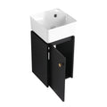 Bathroom Vanity With Sink 12 Inch For Small Bathroom, Bathroom Vanity With Soft Close Door,Small Bathroom Vanity With Sink, 12 Inch L X12Inch W X24.1Inch H Black Chestnut 1 Bathroom Wall Mounted Modern Plywood