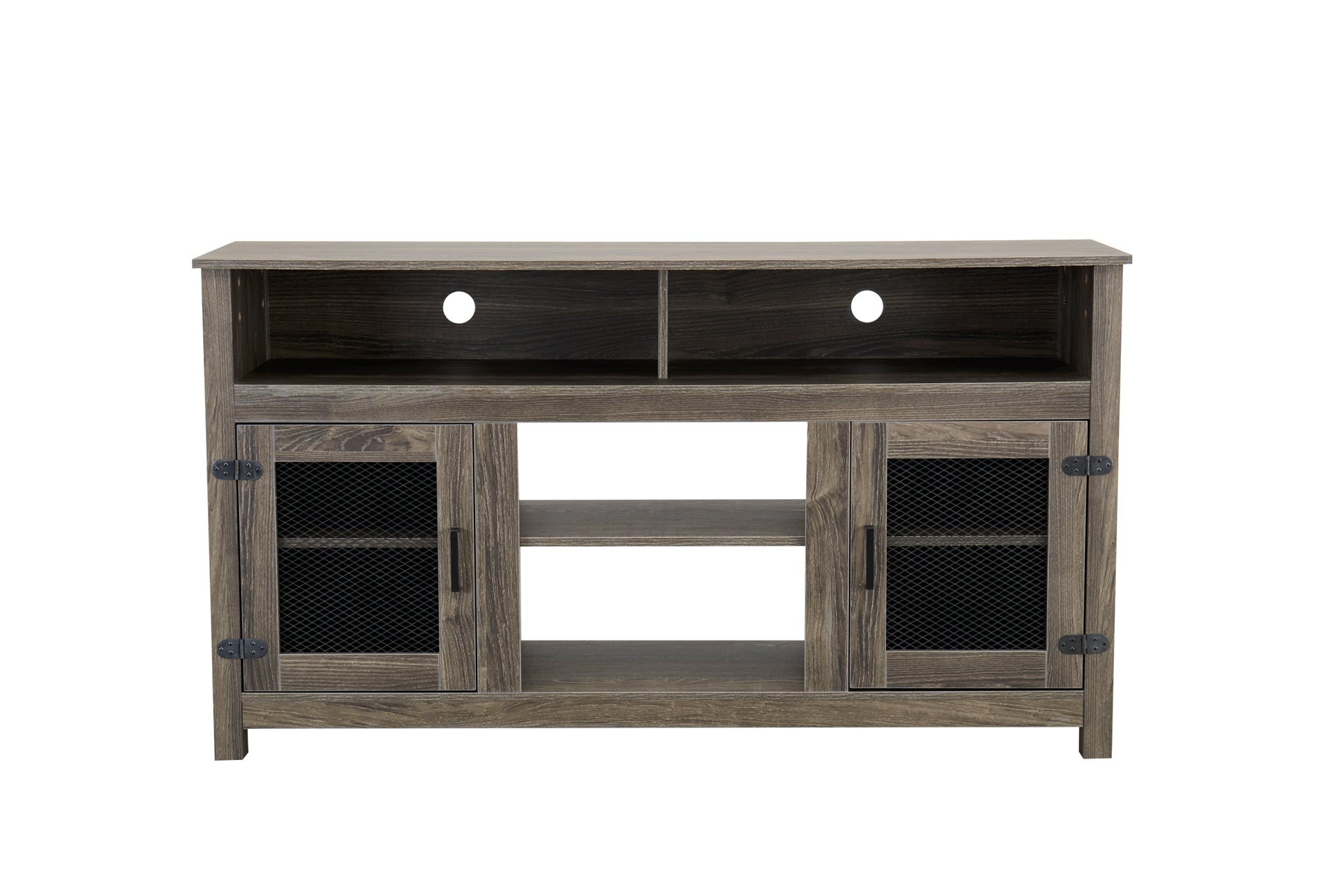 Modern Farmhouse Tv Stand With Electric Fireplace, Fit Up To 65" Flat Screen Tv With Storage Cabinet And Adjustable Shelves Industrial Entertainment Center For Living Room, Grey Grey Mdf