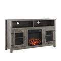 Modern Farmhouse Tv Stand With Electric Fireplace, Fit Up To 65