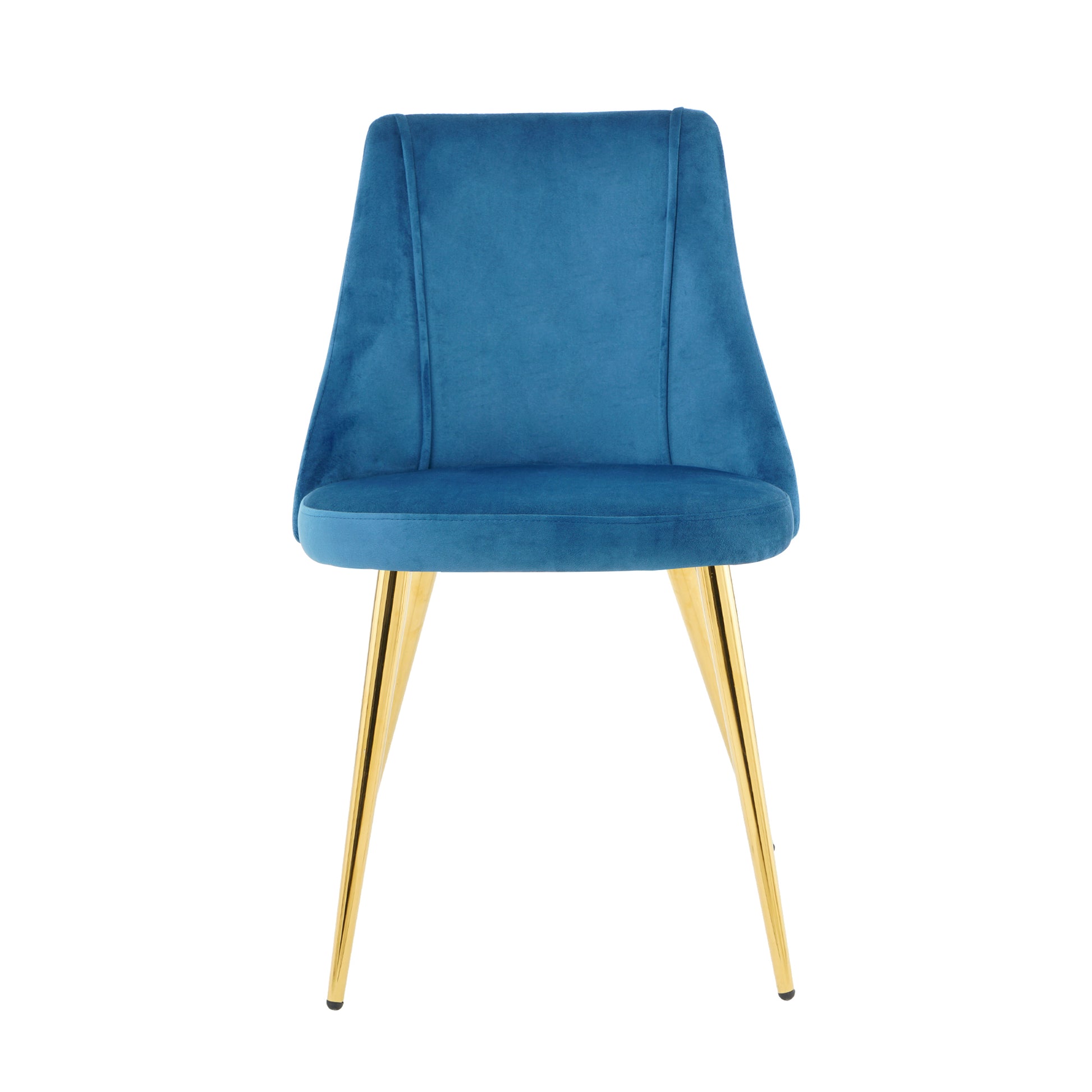 Modern Simple Light Luxury High Sense Dining Chair Home Bedroom Stool Back Dressing Chair Student Desk Chair Metal Legs Set Of 4 Metal Blue Velvet