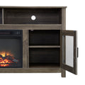 Modern Farmhouse Tv Stand With Electric Fireplace, Fit Up To 65