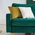 70'' Modern Button Tufted Sofa With 2 Throw Pillows For Living Room,Emerald Emerald Velvet 2 Seat