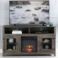 Modern Farmhouse Tv Stand With Electric Fireplace, Fit Up To 65