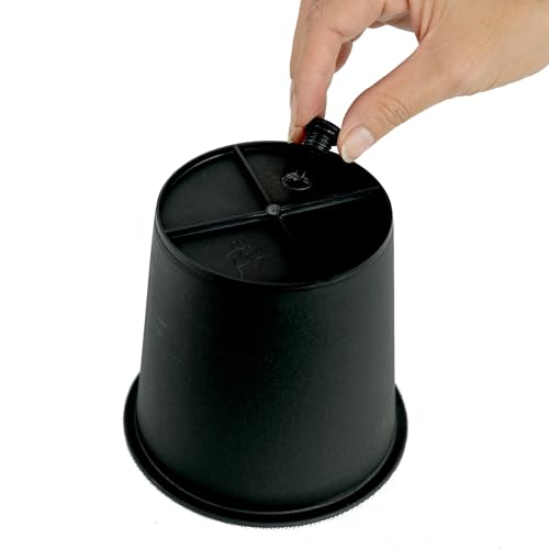 7.9" Round Nursery Plant Pot Garden Plastic Pots With Drainage 5 Pack Black Plastic