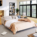80.7'' 2 In 1 Sofa Bed Sleeper With Large Mattress 63''*70.9*3.3 Inch , For Living Room Spaces Bedroom Beige Polyester
