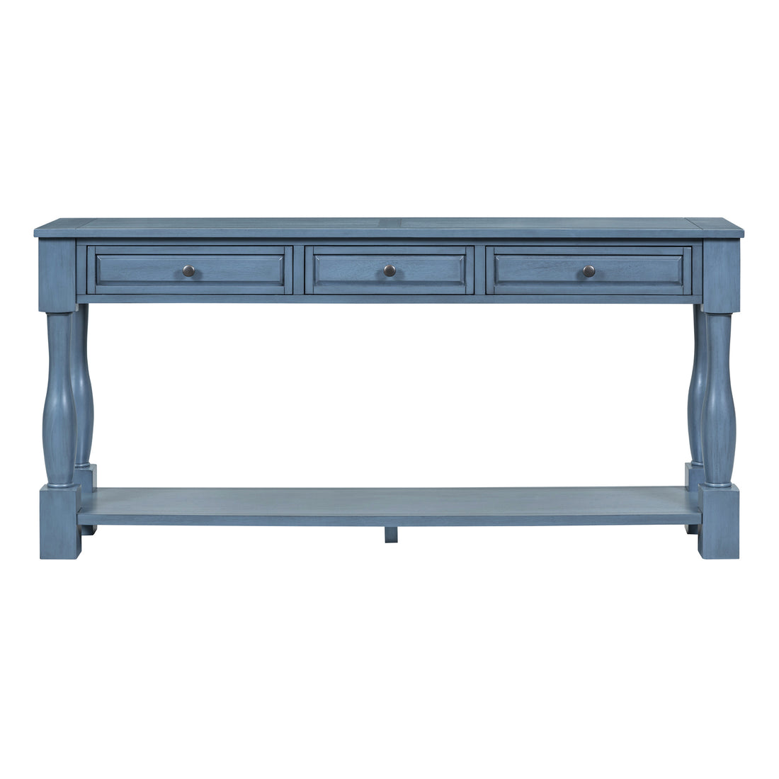 Console Table 63" Long Console Table With Drawers And Shelf For Entryway, Hallway, Living Room Navy, Old Sku: Wf299371Aam Navy Solid Wood