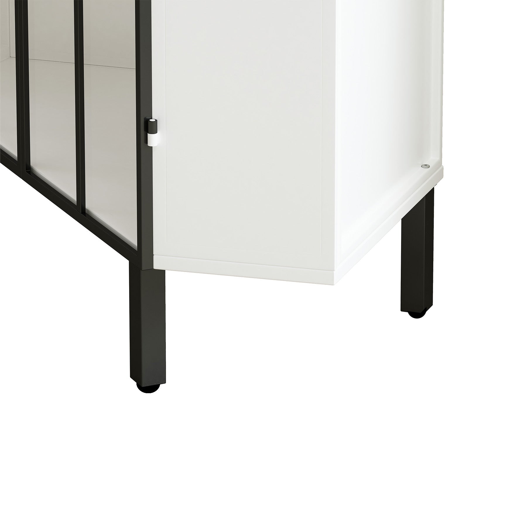 37.40"Glass Two Door Hexagonal Corner Cabinet, for white-metal