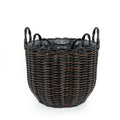 3 Pack Wicker Multi Purposes Basket With Handle Planter Basket Espresso Espresso Plastic Rattan