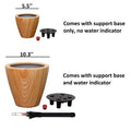 2 Pack 10 In. Light Wood Plastic Self Watering Planter Pot Light Brown Abs