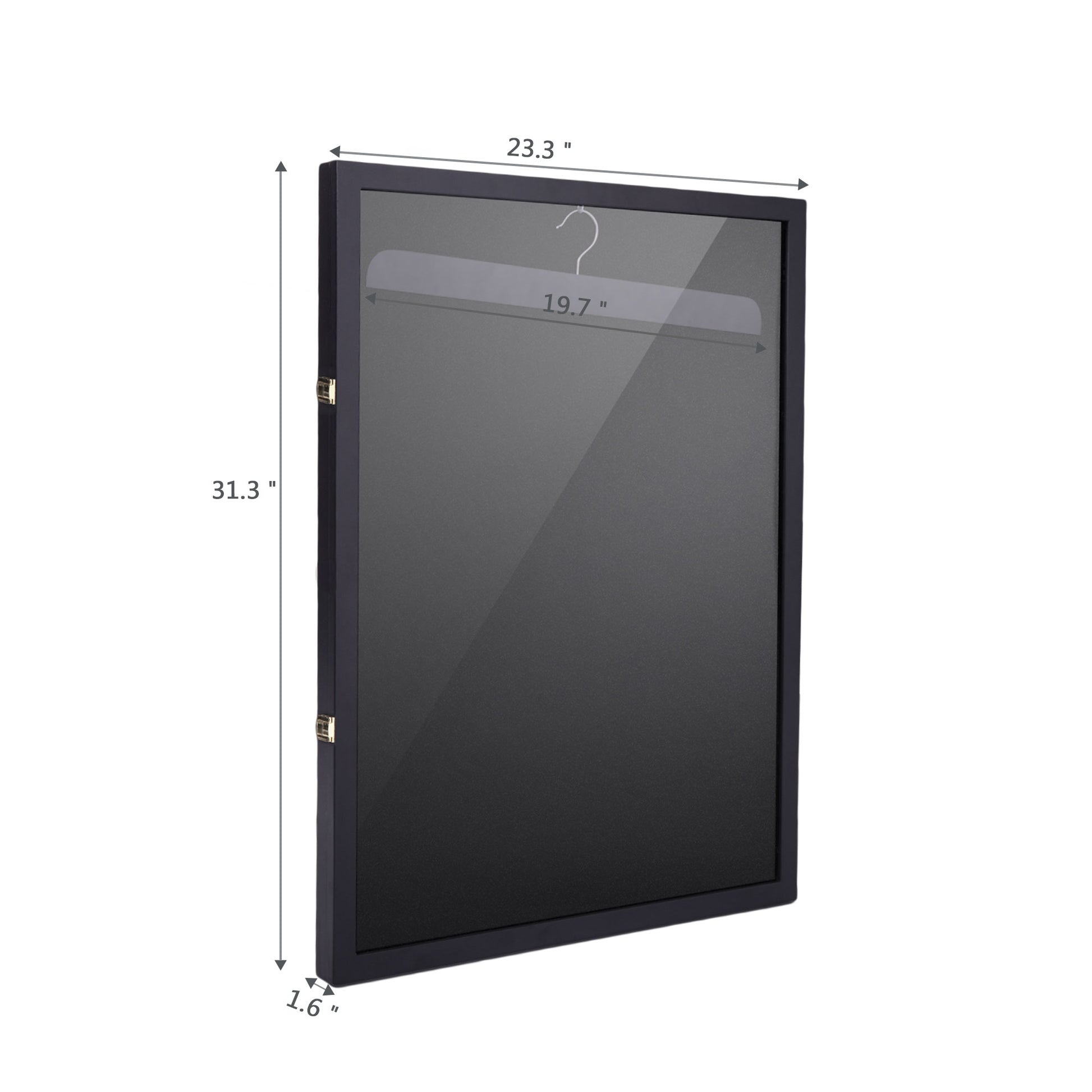 Jersey Frame Display Case With Lengthened Hanger For Baseball Basketball Football Hockey Sport Shirt And Uniform, Black Black Pine