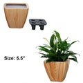 2 Pack Smart Self Watering Planter Pot For Indoor And Outdoor Light Wood Square Cone Light Brown Abs