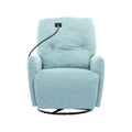 270 Degree Swivel Electric Recliner Home Theater Seating Single Reclining Sofa Rocking Motion Recliner With A Phone Holder For Living Room, Blue Blue Foam Polyester