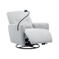 270 Degree Swivel Electric Recliner Home Theater Seating Single Reclining Sofa Rocking Motion Recliner With A Phone Holder For Living Room, Grey Grey Foam Polyester