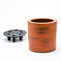 7.8 In. Painted Plastic Self Watering Planter Pot Dark Brown Abs