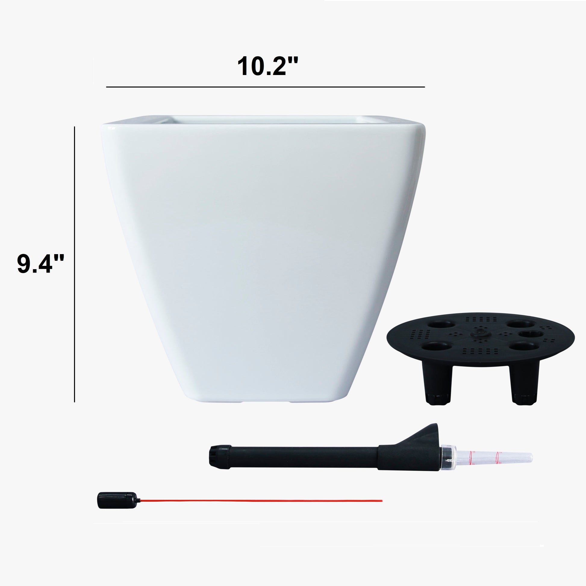 2 Pack Smart Self Watering Planter Pot For Indoor And Outdoor White Square Cone White Abs