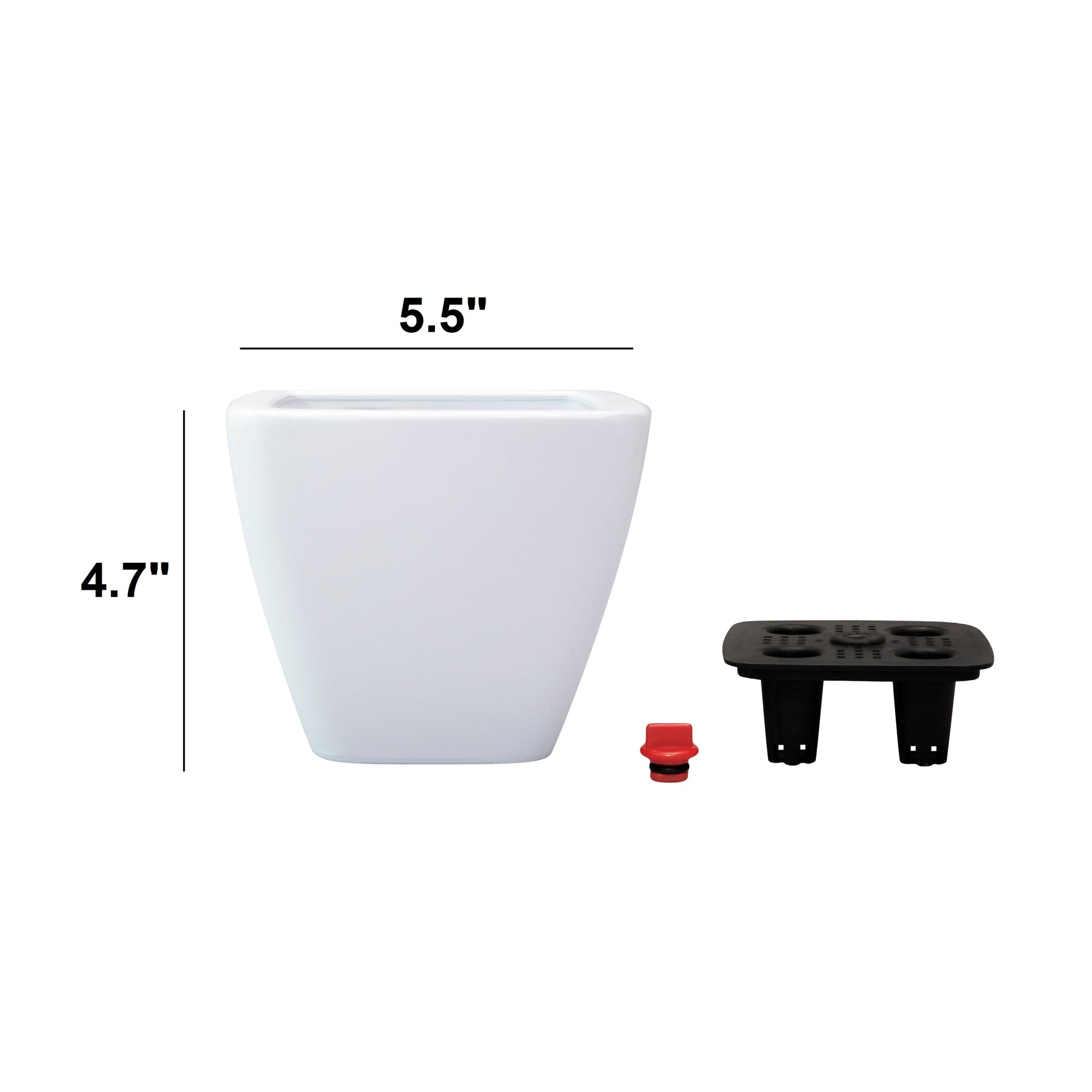 self-watering plastic indoor outdoor planter pot 2 Pack Smart Self Watering Planter Pot For Indoor And Outdoor White Square Cone White Abs