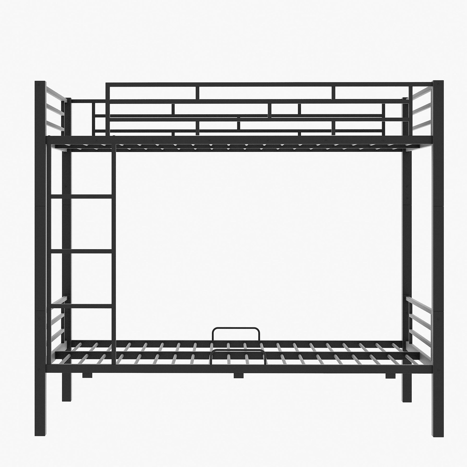 Metal Bunk Bed With Drawers, Twin, Black Twin Black Mdf Metal