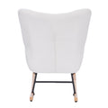 Teddy Upholstered Nursery Rocking Chair For Living Room Bedroom White Teddy White Foam Metal