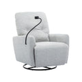 270 Degree Swivel Electric Recliner Home Theater Seating Single Reclining Sofa Rocking Motion Recliner With A Phone Holder For Living Room, Grey Grey Foam Polyester