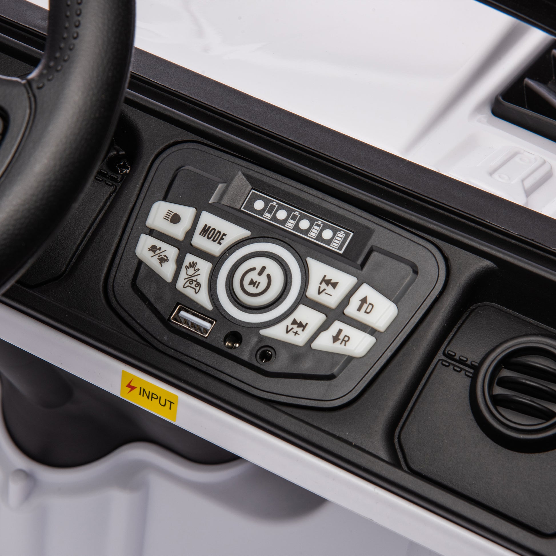 24V Ride On Large Pickup Truck Car For Kids,Ride On 4Wd Toys With Remote Control,Parents Can Assist In Driving,Bluetooth Music Version,Pickup Truck Design With Spacious Storage In The Rear. White Polyethylene