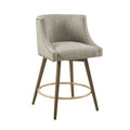 Swivel Counter Stool Beige Multi Polyester