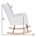 Teddy Upholstered Nursery Rocking Chair For Living Room Bedroom White Teddy White Foam Metal