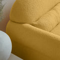 Modern Boucle Accent Chair With Lumbar Pillow For Living Room Antique Yellow Wood Dining Room Modern Fabric 1 Seat