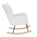 Teddy Upholstered Nursery Rocking Chair For Living Room Bedroom White Teddy White Foam Metal