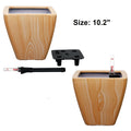 2 Pack Smart Self Watering Planter Pot For Indoor And Outdoor Light Wood Square Cone Light Brown Abs