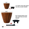 2 Pack 10 In.Dark Wood Plastic Self Watering Planter Pot Dark Brown Abs