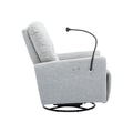 270 Degree Swivel Electric Recliner Home Theater Seating Single Reclining Sofa Rocking Motion Recliner With A Phone Holder For Living Room, Grey Grey Foam Polyester