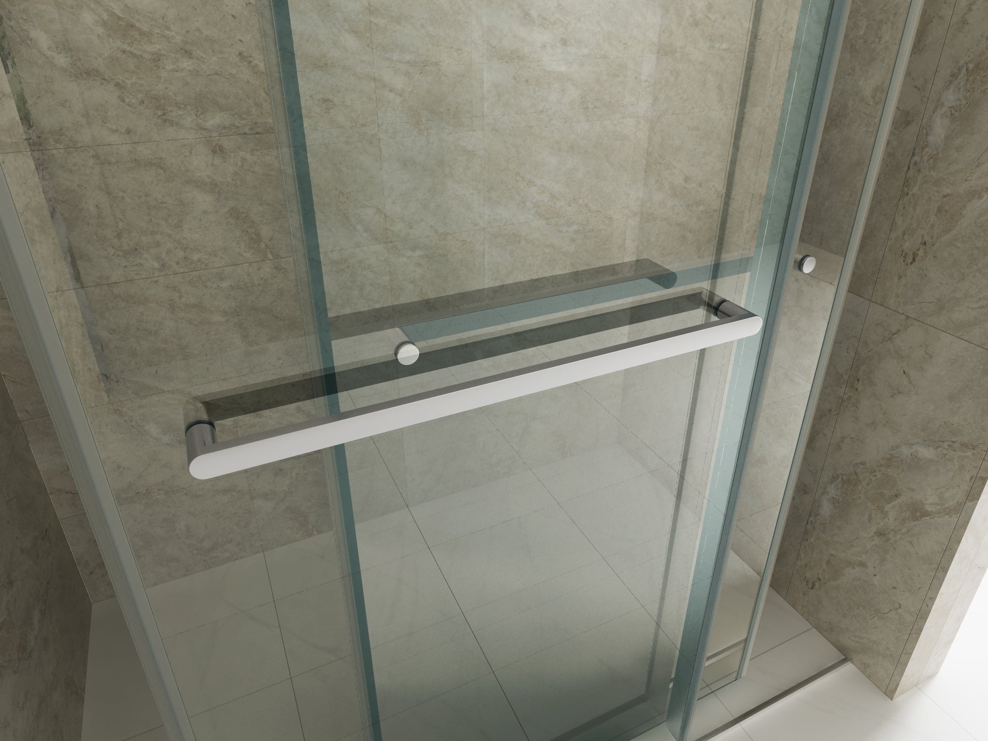 56 To 60 In. W X 76 In. H Double Sliding Frameless Soft Close Shower Door, Premium 3 8 Inch 10Mm Thick Tampered Glass And Easy Cleaning Coating In Chrome 23D02 60C Chrome Stainless Steel Tempered Glass