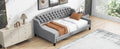 Modern Luxury Tufted Button Daybed,Twin,Gray Box Spring Not Required Twin Gray Wood Velvet Upholstered