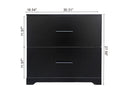 2 Drawer Lateral Filing Cabinet,Storage Filing Cabinet For Home Office, Black Black Particle Board