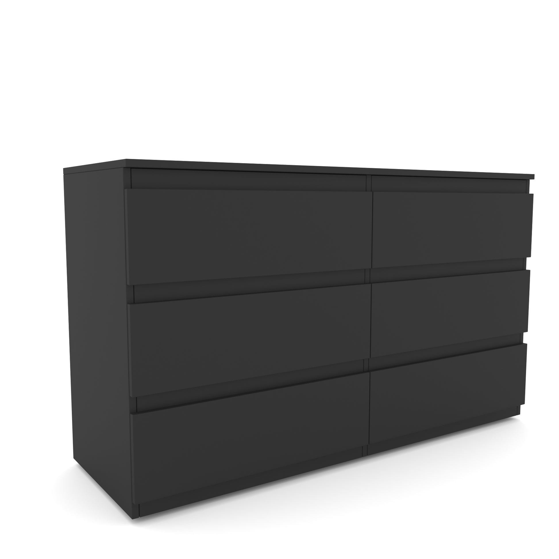 6 Drawer Double Dresser For Bedroom Living Room Hallway,Black Black Particle Board