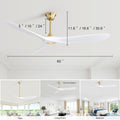 60 Inch Indoor Modern Abs Smart Ceiling Fan With 6 Speed Remote Control Reversible Dc Motor For Bedroom Gold Abs