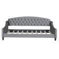 Modern Luxury Tufted Button Daybed,Twin,Gray Box Spring Not Required Twin Gray Wood Velvet Upholstered