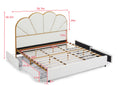 King Size Bed Frame With Drawer, Upholstered Smart Platform Bed With 4 Drawers Strong Wood Slats Support, No Box Spring Needed, Teddy Fleece, White Box Spring Required King White Metal Bedroom American Design Bed Frame Polyester Velvet Metal & Wood