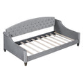 Modern Luxury Tufted Button Daybed,Twin,Gray Box Spring Not Required Twin Gray Wood Velvet Upholstered