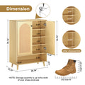 Shoe Storage Cabinet With Adjustable Plates Natural Doors Natural & Light Brown Mdf