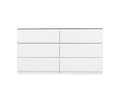 6 Drawer Double Dresser For Bedroom Living Room Hallway,White White Particle Board Mdf