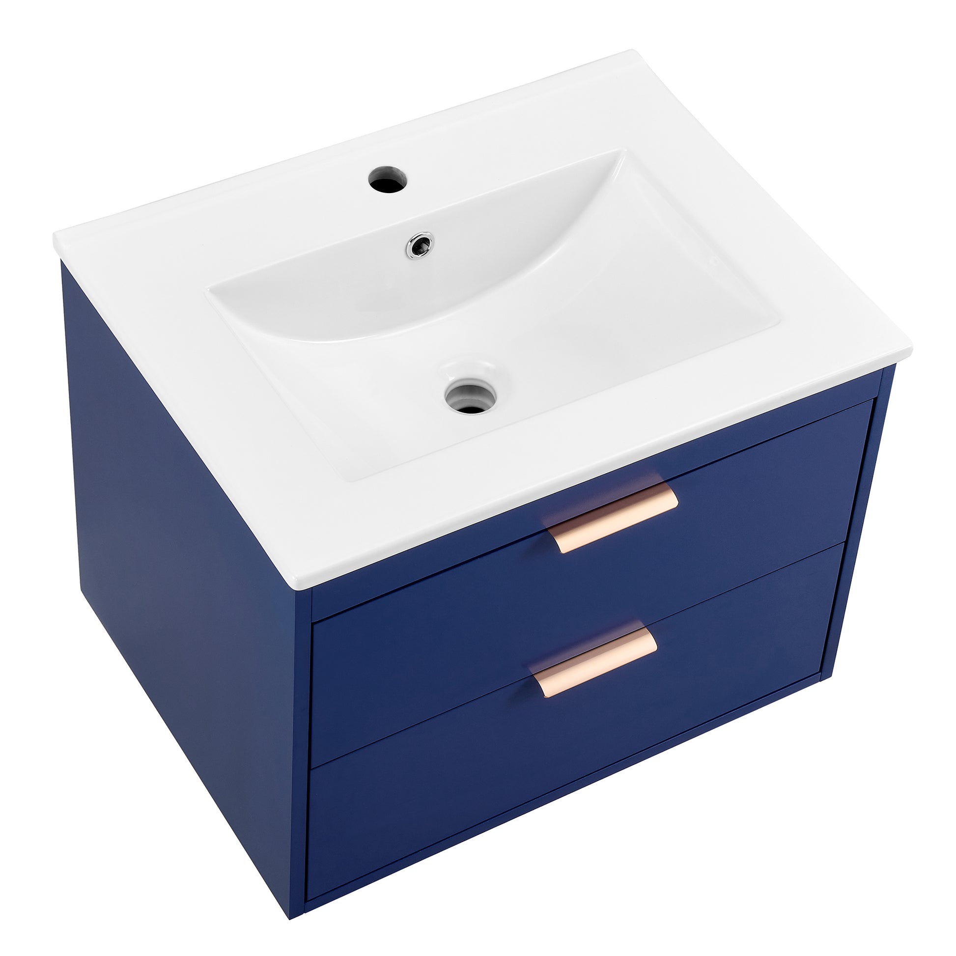24" floating wall mounted bathroom vanity with white blue-wall mounted-ceramic+mdf