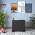 2 Drawer Lateral Filing Cabinet,Storage Filing Cabinet For Home Office, Black Black Particle Board