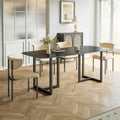 Carbon Steel Dining Table With Lauren Black Gold Stone Surface Supports Up To 71 Kg Black Gold Carbon Steel