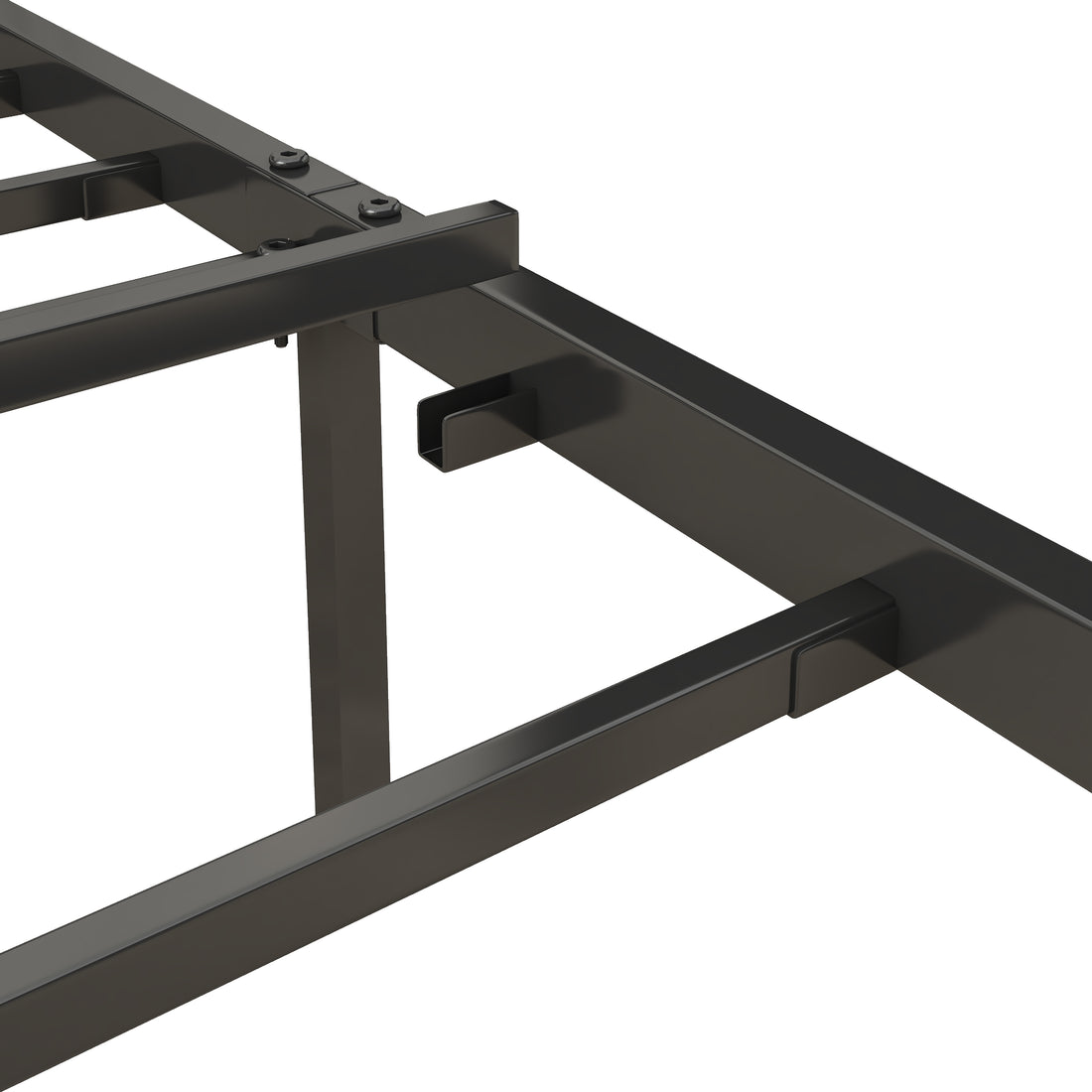 Queen Size Bed Frame With Charging Station, Upholstered Headboard, Metal Platform, Grey Box Spring Not Required Queen Light Gray Metal Bedroom American Design Bed Frame Linen Metal