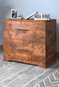 2 Drawer Lateral Filing Cabinet,Storage Filing Cabinet For Home Office, Walnut Brown Particle Board