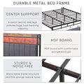 King Bed Frames With Storage Headboard And Drawers, Led Platform Bed Frame King Size, Led Upholstered Bed Frame With Charging Station, No Box Spring Needed, Easy Assembly, Grey Box Spring Not Required King Gray Metal Bedroom Bed Frame Mdf Metal