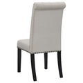 Sand And Rustic Espresso Tufted Side Chairs Set Of 2 Solid Grey Espresso Dining Room Foam Spot Clean Transitional Side Chair Rubberwood Tufted Back Foam Velvet