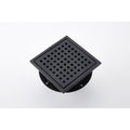 6 Inch Grid Shower Floor Drain Matte Black Stainless Steel